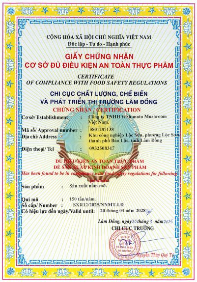 CHỨNG NHẬN ATVS Thực Phẩm